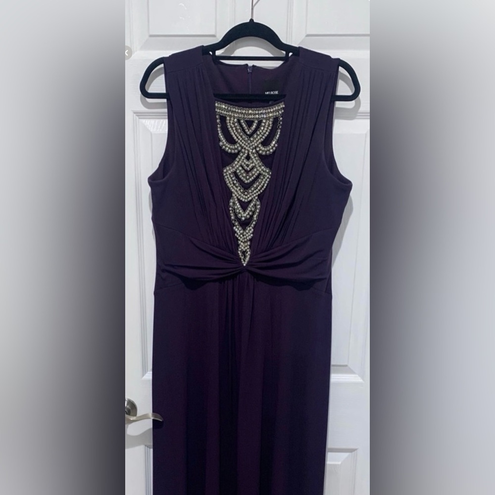 Chic Strapless Purple Dress with Embellished Neckline